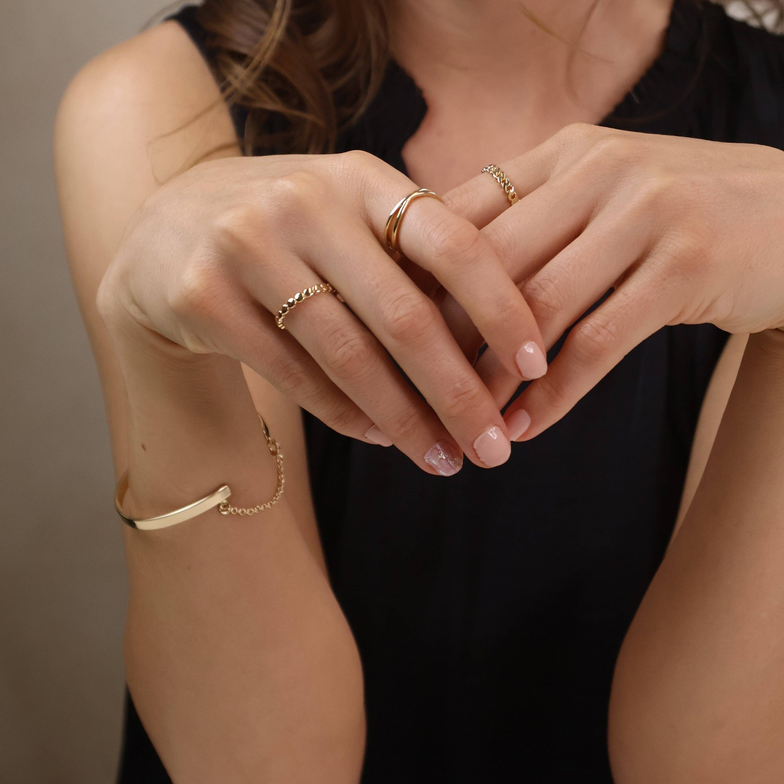 FLAT BEADED BAND RING