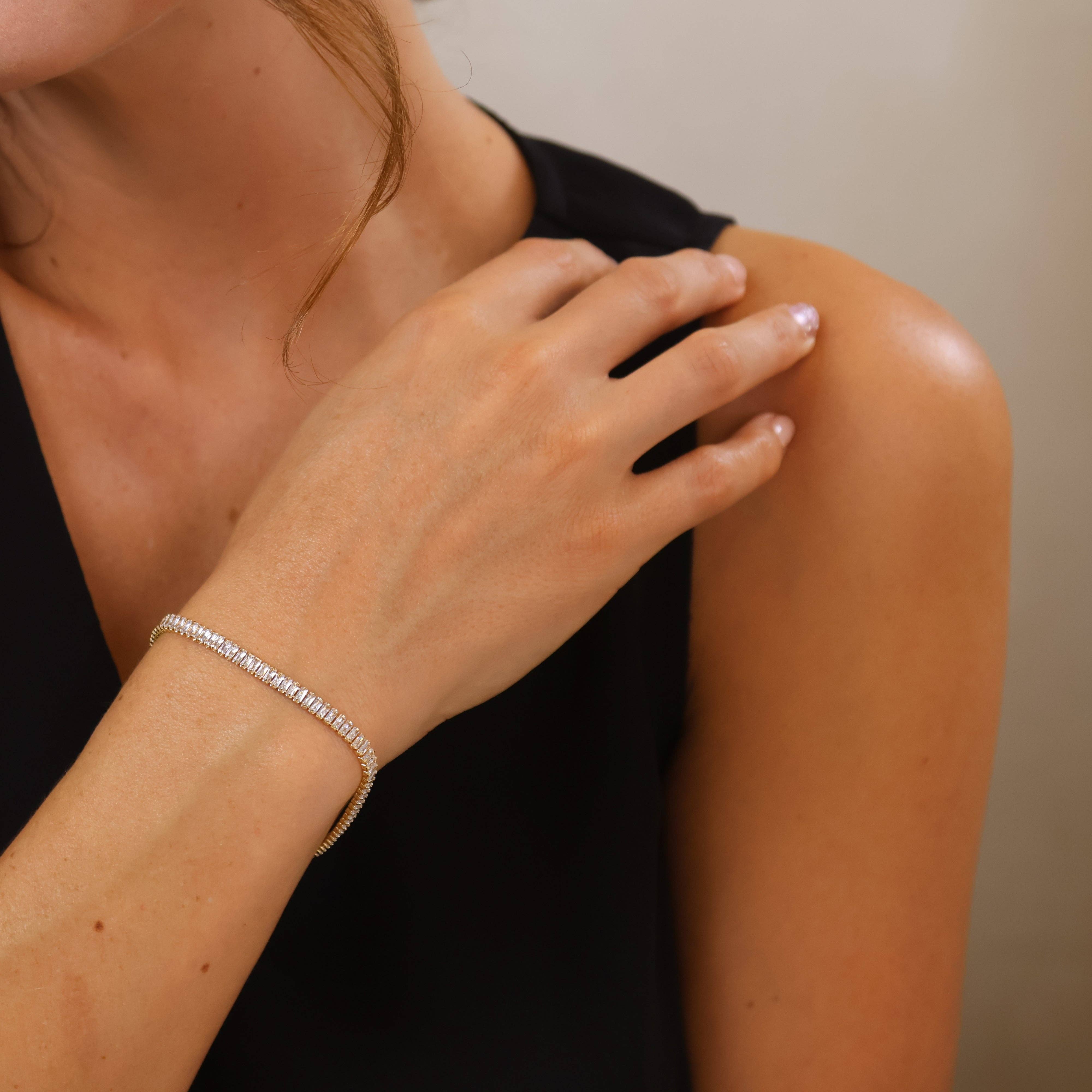 BAGUETTE TENNIS BRACELET - 3MM