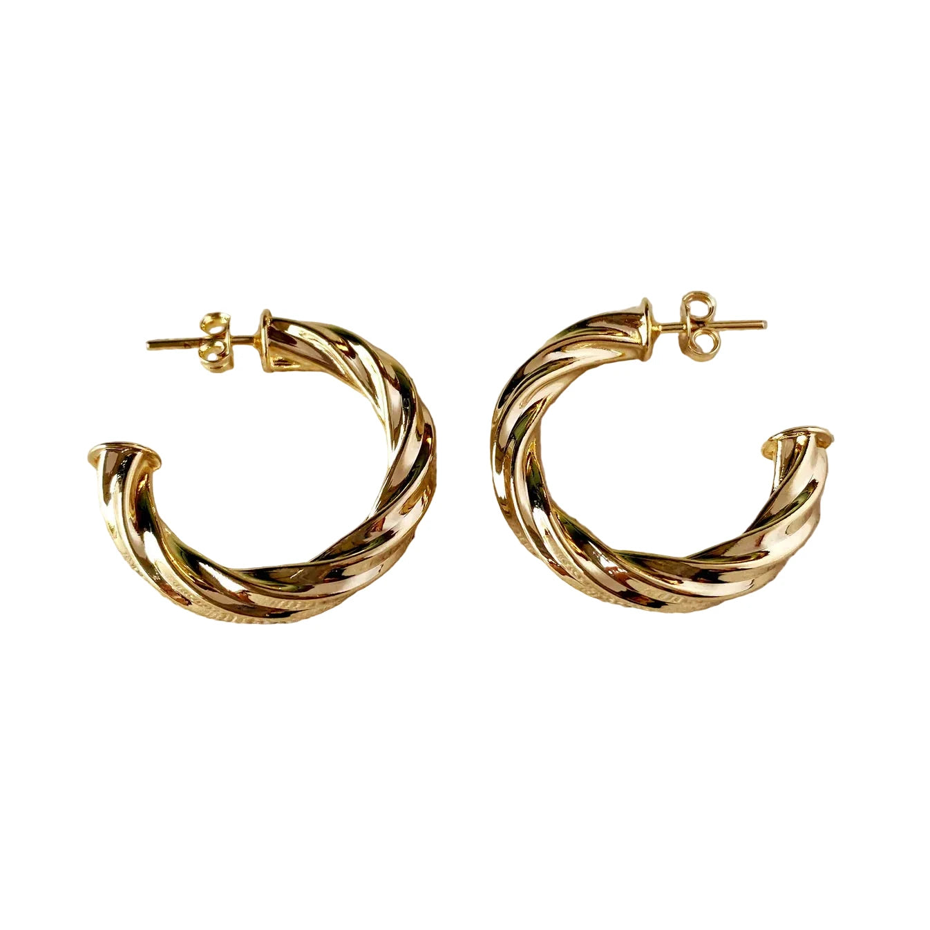 TWISTED HALF HOOP EARRINGS