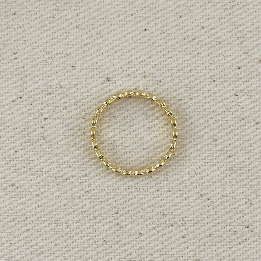 Flat Beaded Band Ring