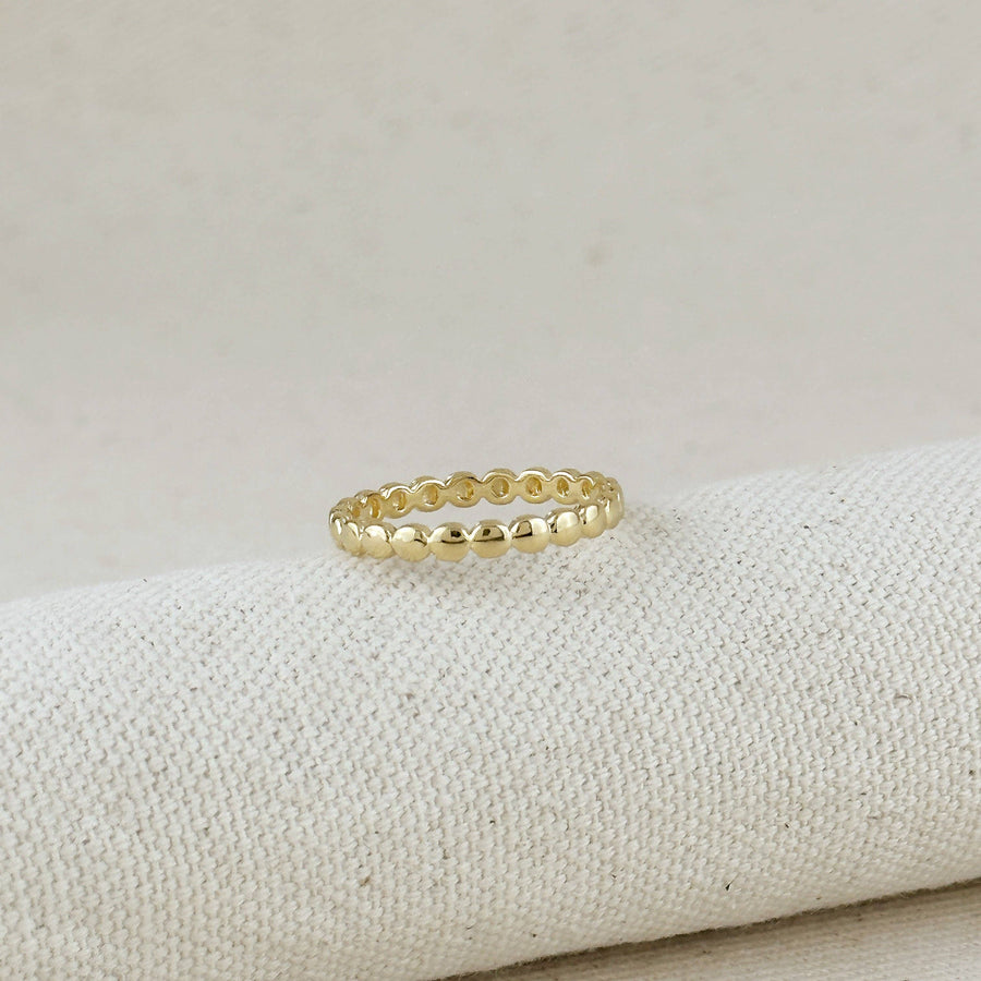 Flat Beaded Band Ring