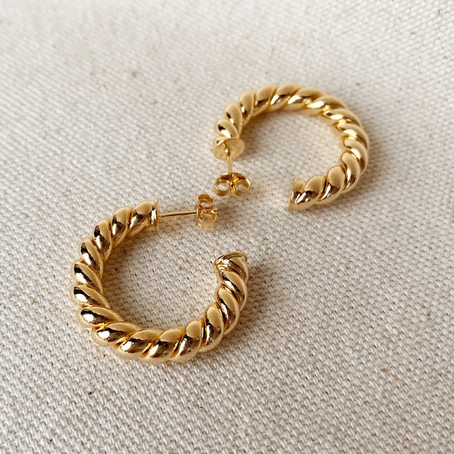 Croissant Twisted C Hoops