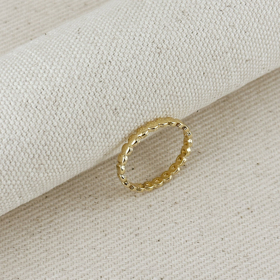 Flat Beaded Band Ring